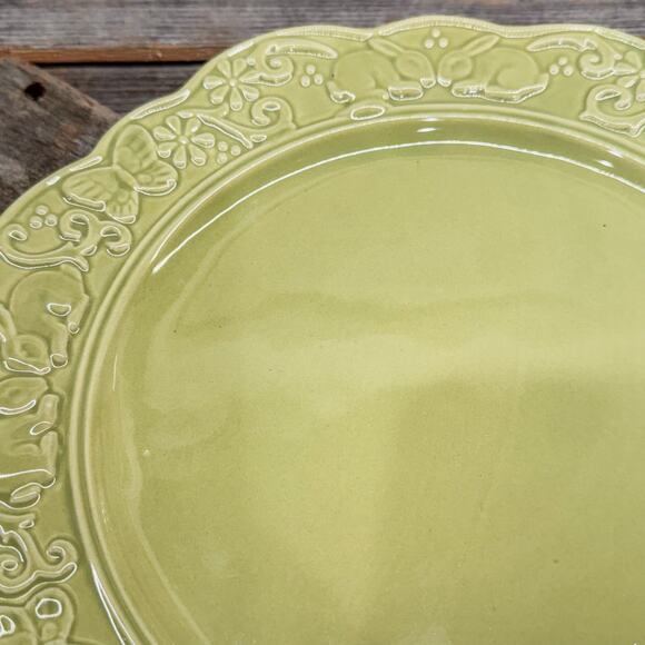 Pair of Spring and Easter Themed Plates w Embossed Bunnies and Butterflies-10.5” - Picture 9 of 10